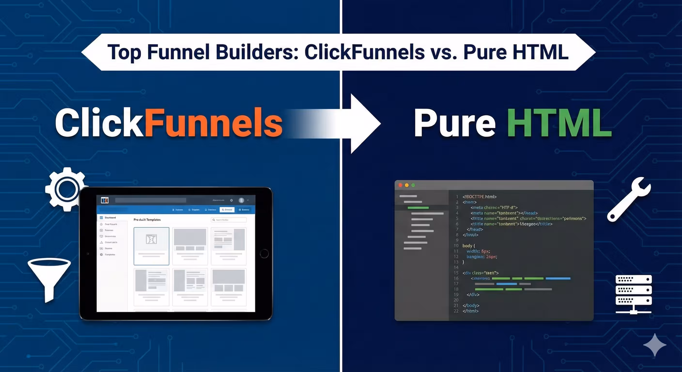 Top Funnel Builders: ClickFunnels vs. Pure HTML